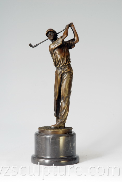 bronze golf statue